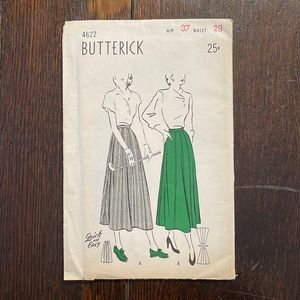 Vintage 1940’s Butterick 4622 skirt sewing pattern